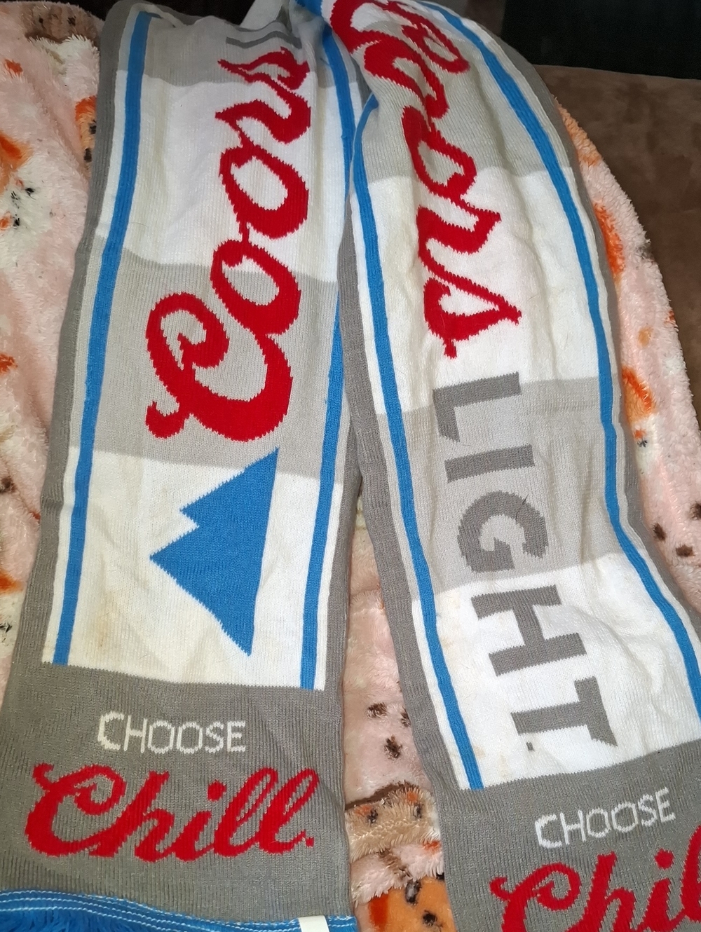 Coors Light Scarf - Gray, White, Blue, Red
